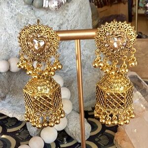 & Other Stories Gold Filigree Jhumka Drop Earrings